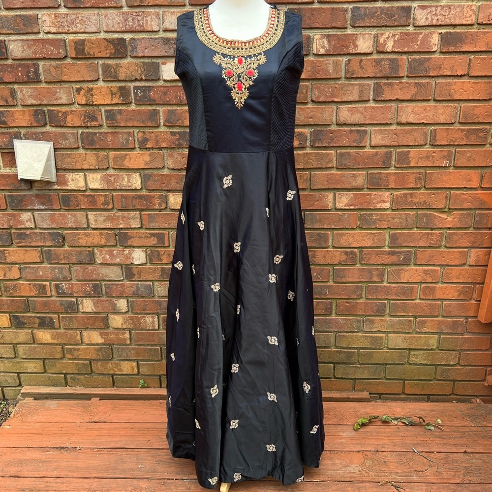 Navy Blue Long Indian Gown